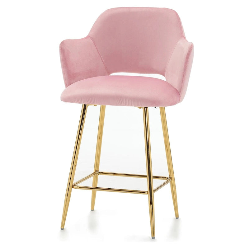 Chaise de salle à manger moderne en velours avec pieds en métal