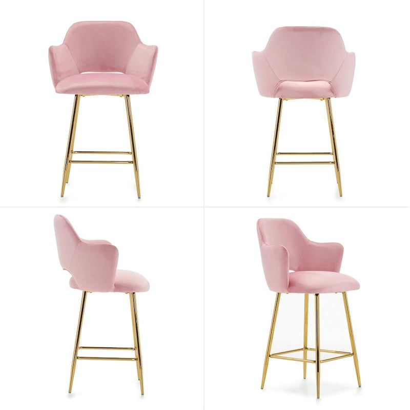 Chaise de salle à manger moderne en velours avec pieds en métal