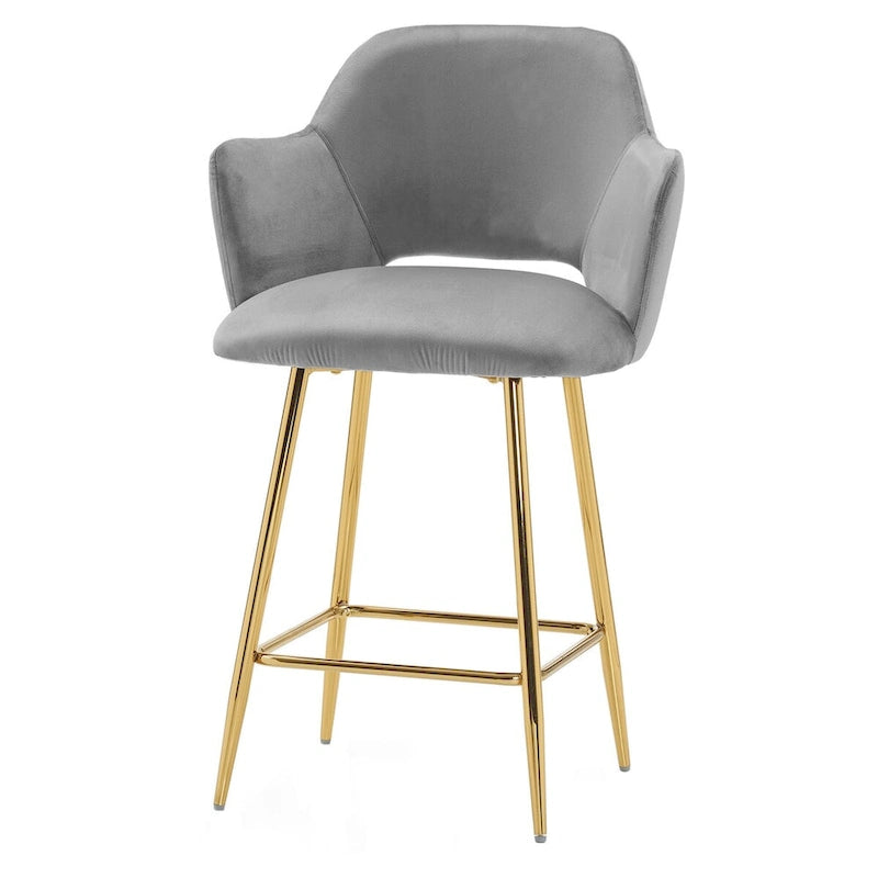 Chaise de salle à manger moderne en velours avec pieds en métal