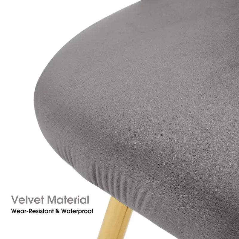 Chaise de salle à manger moderne en velours avec pieds en métal