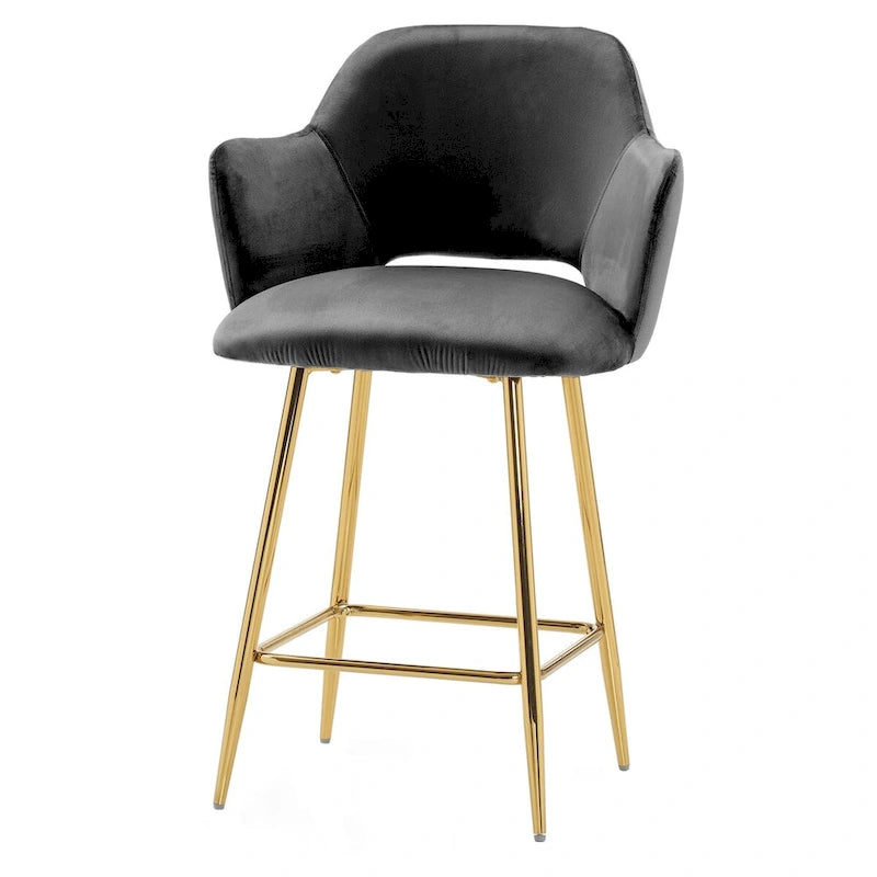 Chaise de salle à manger moderne en velours avec pieds en métal