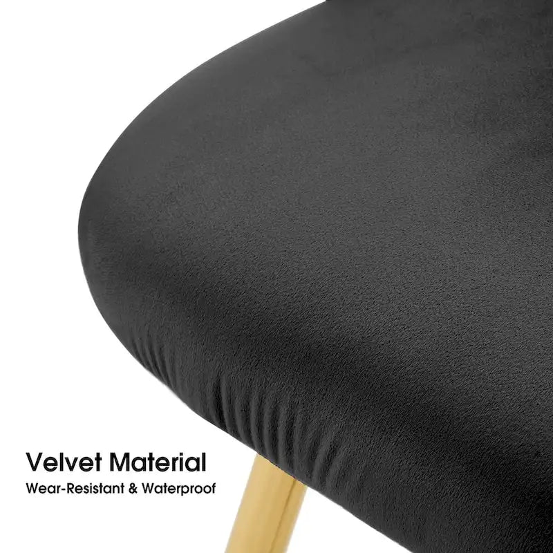 Chaise de salle à manger moderne en velours avec pieds en métal