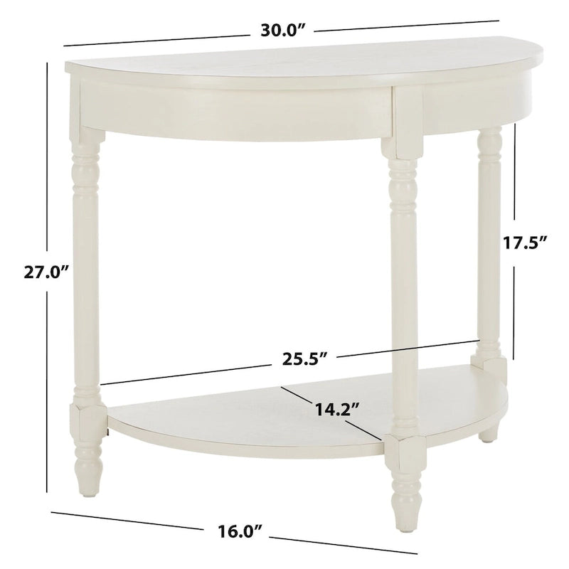 Console demi-lune 76 larg. x 41 prof. x 69 haut. (cm)