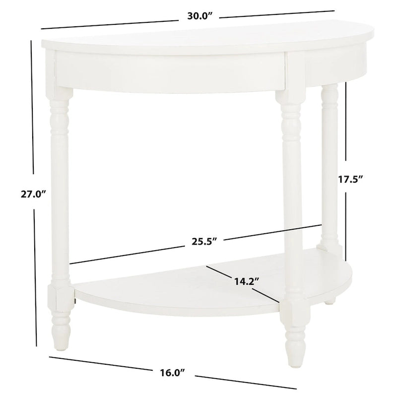 Console demi-lune 76 larg. x 41 prof. x 69 haut. (cm)