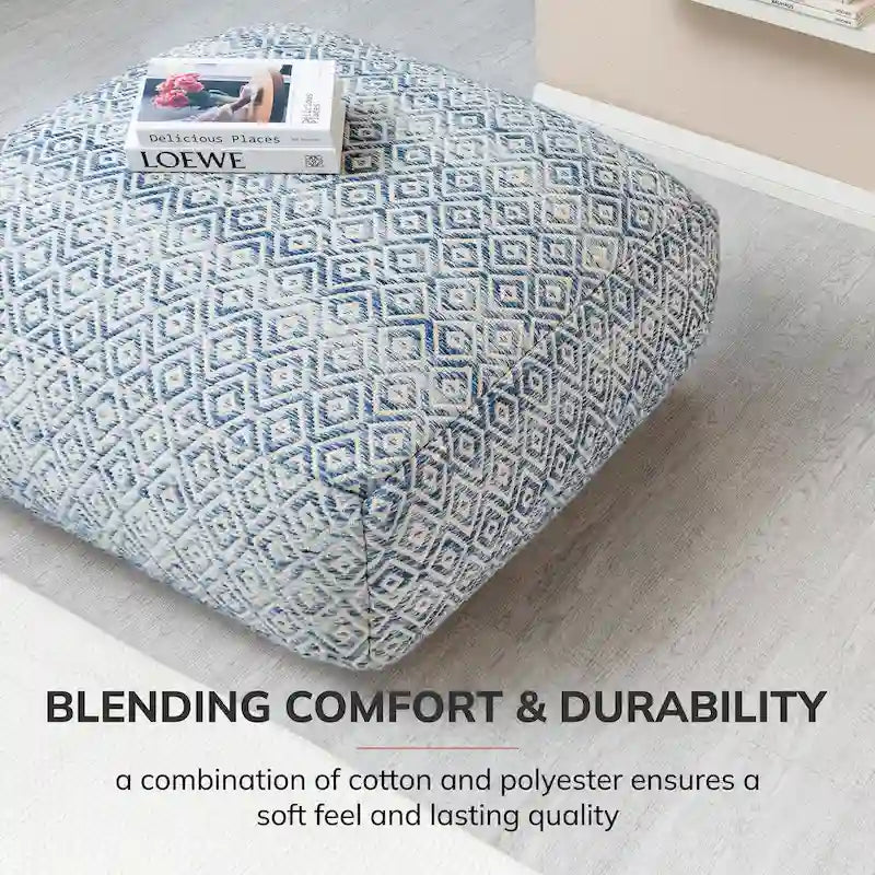 Pouf ottoman carré surdimensionné de 34 pouces – Repose-pieds et siège supplémentaire pour salon ou chambre à coucher