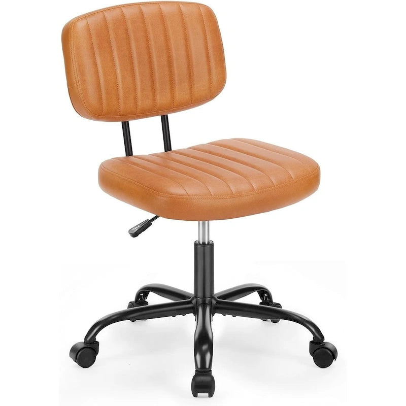 Chaise de bureau sans accoudoirs en similicuir avec support lombaire, hauteur réglable