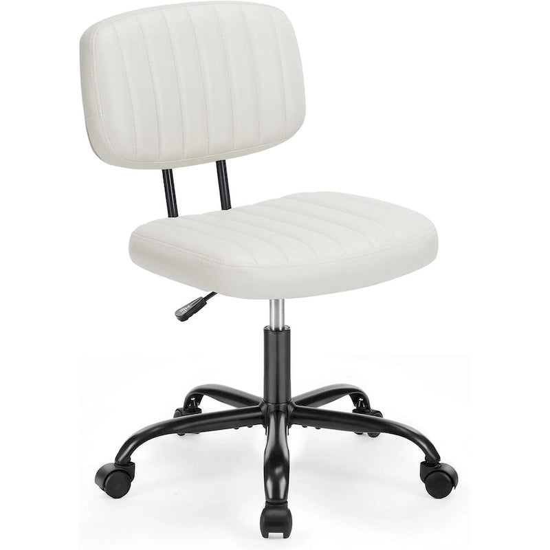 Chaise de bureau sans accoudoirs en similicuir avec support lombaire, hauteur réglable