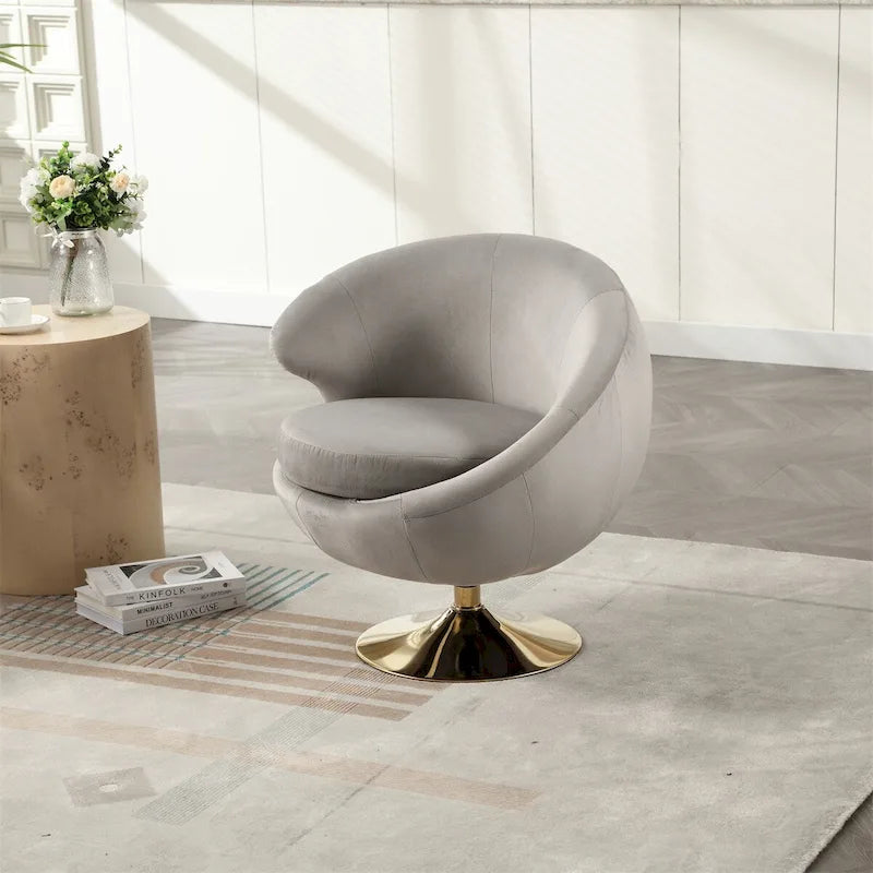 Fauteuil pivotant à 360° avec accoudoirs arrondis