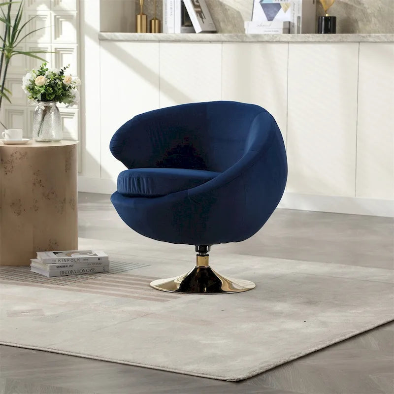 Fauteuil pivotant à 360° avec accoudoirs arrondis