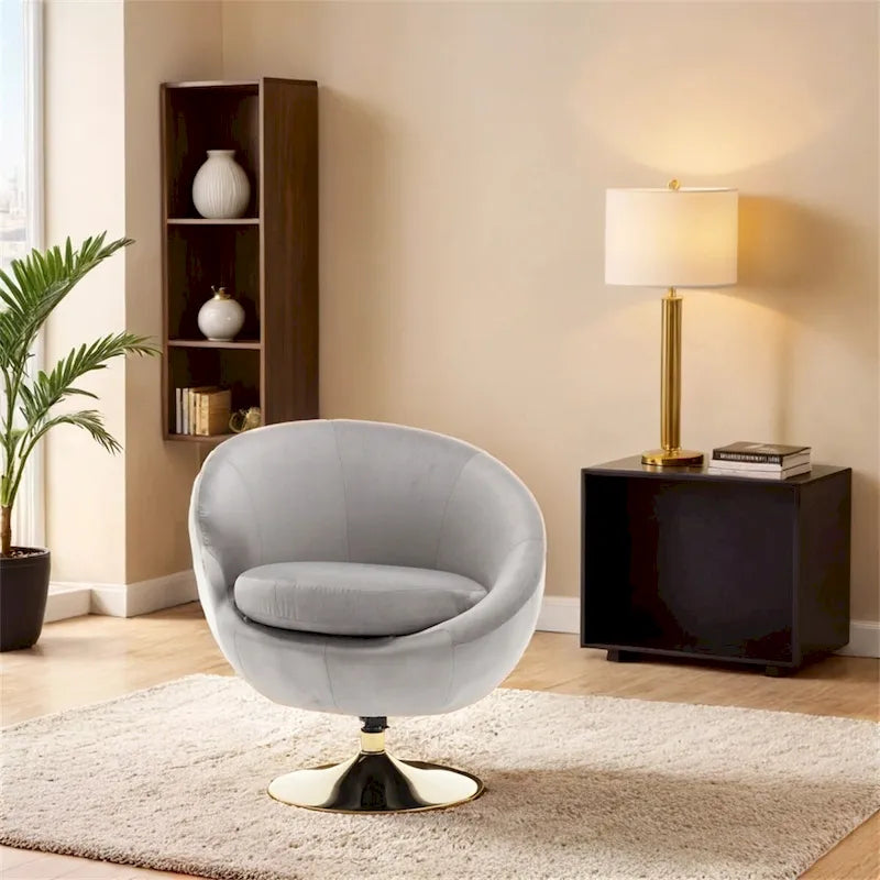 Fauteuil pivotant à 360° avec accoudoirs arrondis