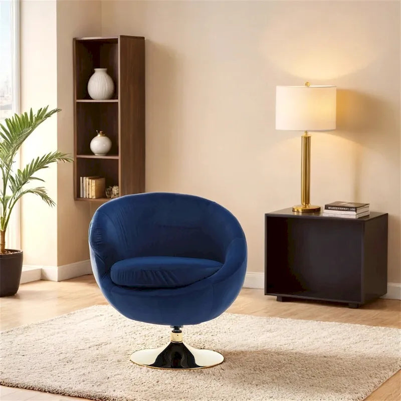 Fauteuil pivotant à 360° avec accoudoirs arrondis