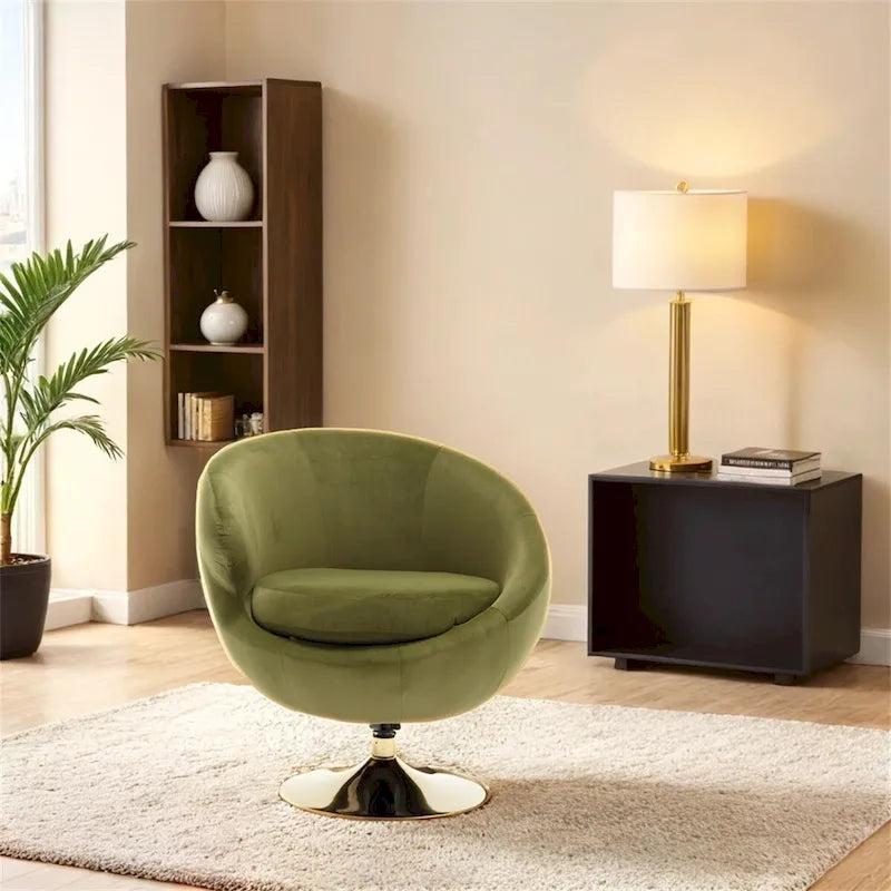 Fauteuil pivotant à 360° avec accoudoirs arrondis