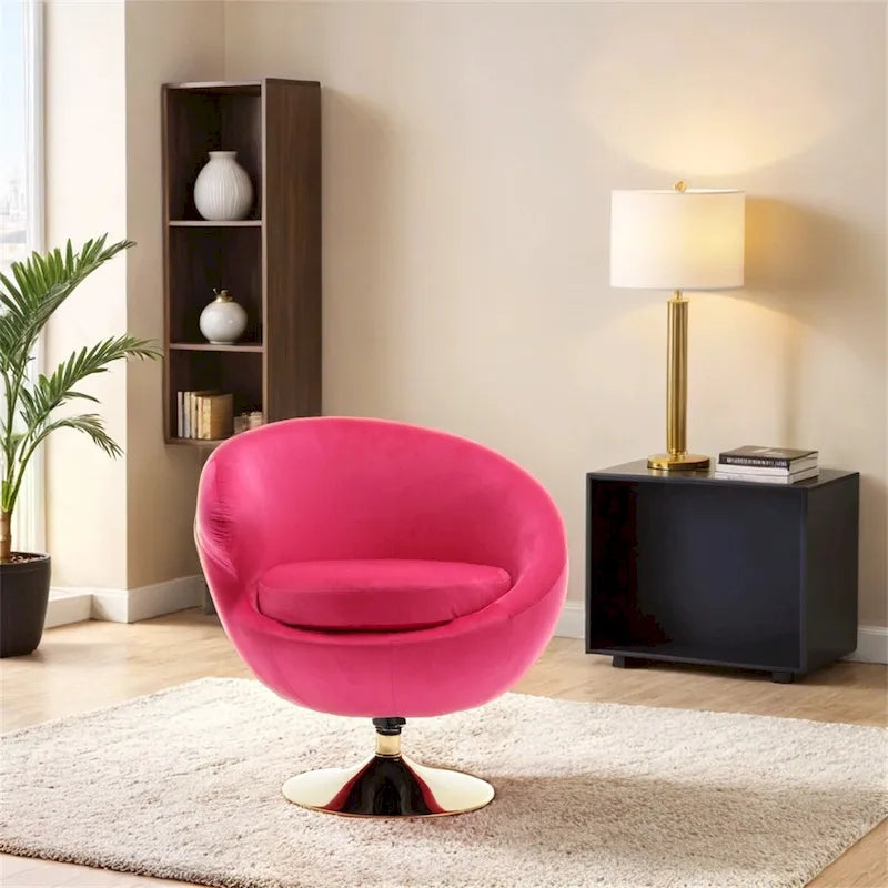 Fauteuil pivotant à 360° avec accoudoirs arrondis