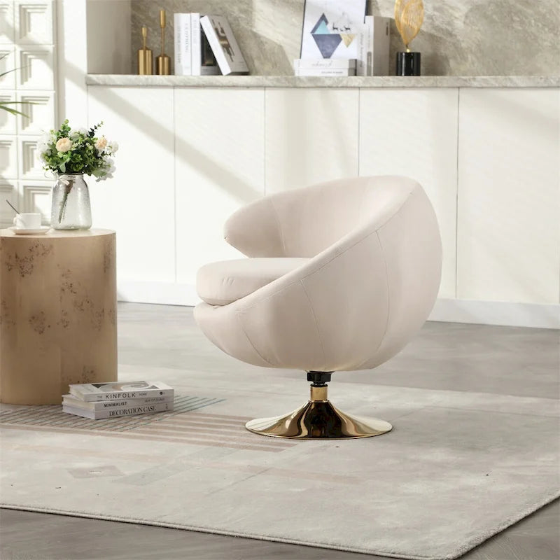 Fauteuil pivotant à 360° avec accoudoirs arrondis