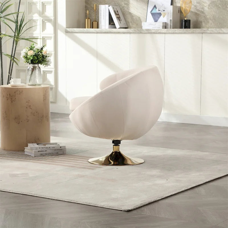 Fauteuil pivotant à 360° avec accoudoirs arrondis
