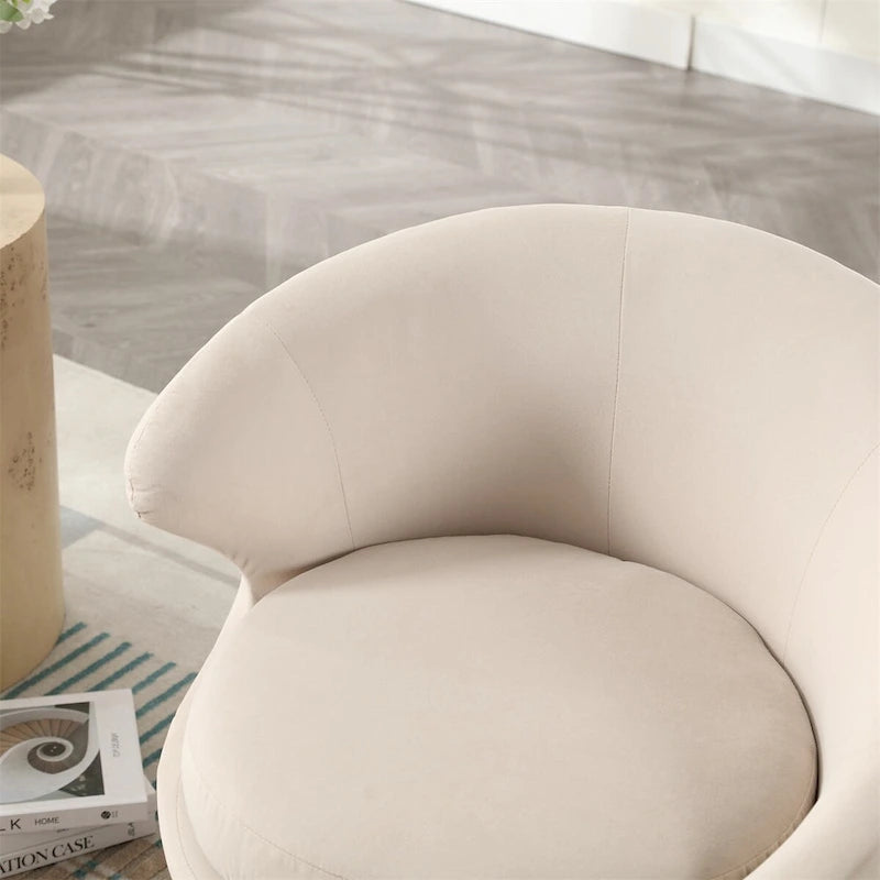 Fauteuil pivotant à 360° avec accoudoirs arrondis