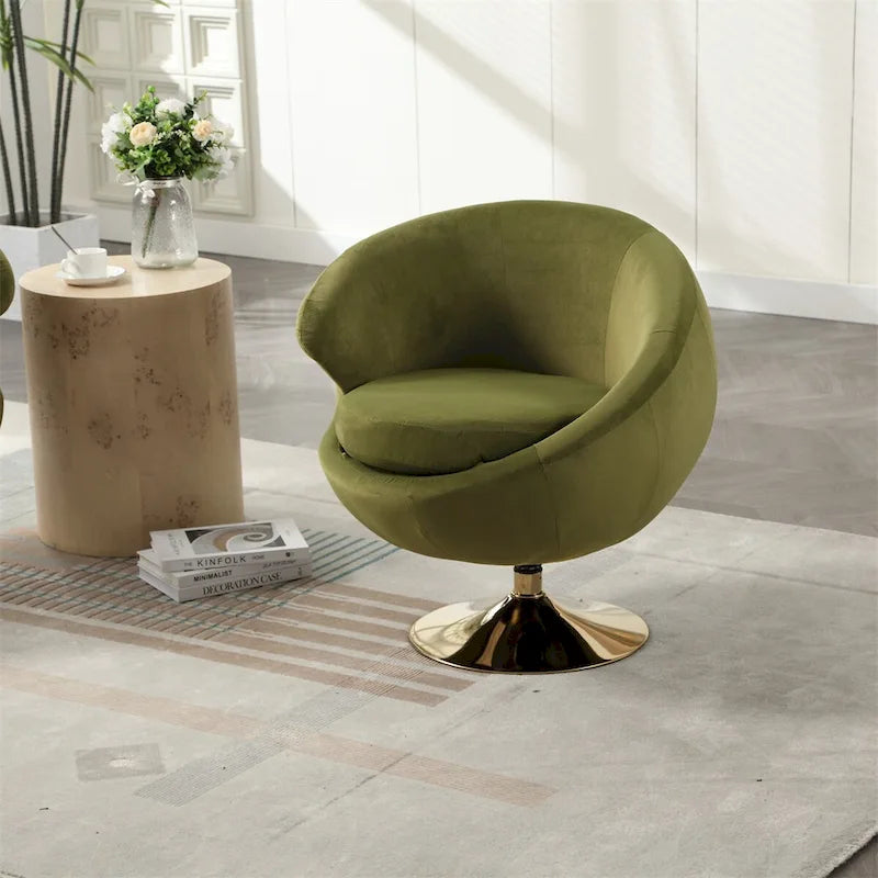 Fauteuil pivotant à 360° avec accoudoirs arrondis