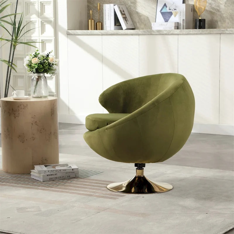 Fauteuil pivotant à 360° avec accoudoirs arrondis