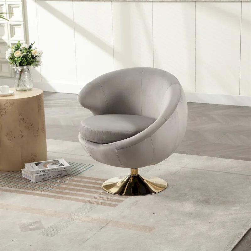 Fauteuil pivotant à 360° avec accoudoirs arrondis