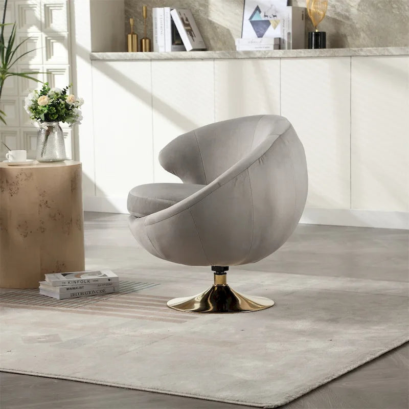 Fauteuil pivotant à 360° avec accoudoirs arrondis