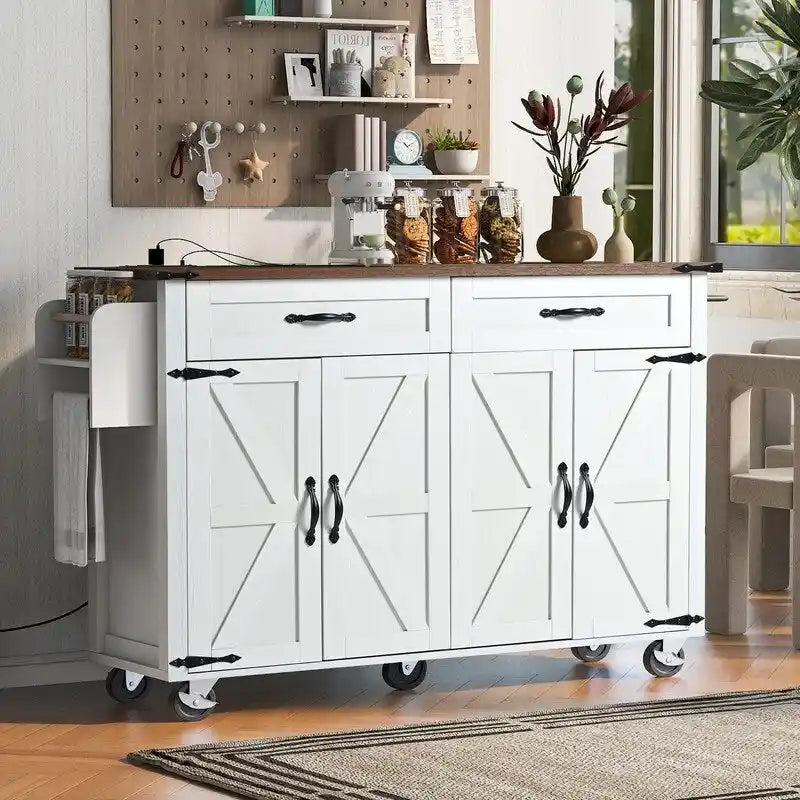Îlot de cuisine avec prise électrique et abattant