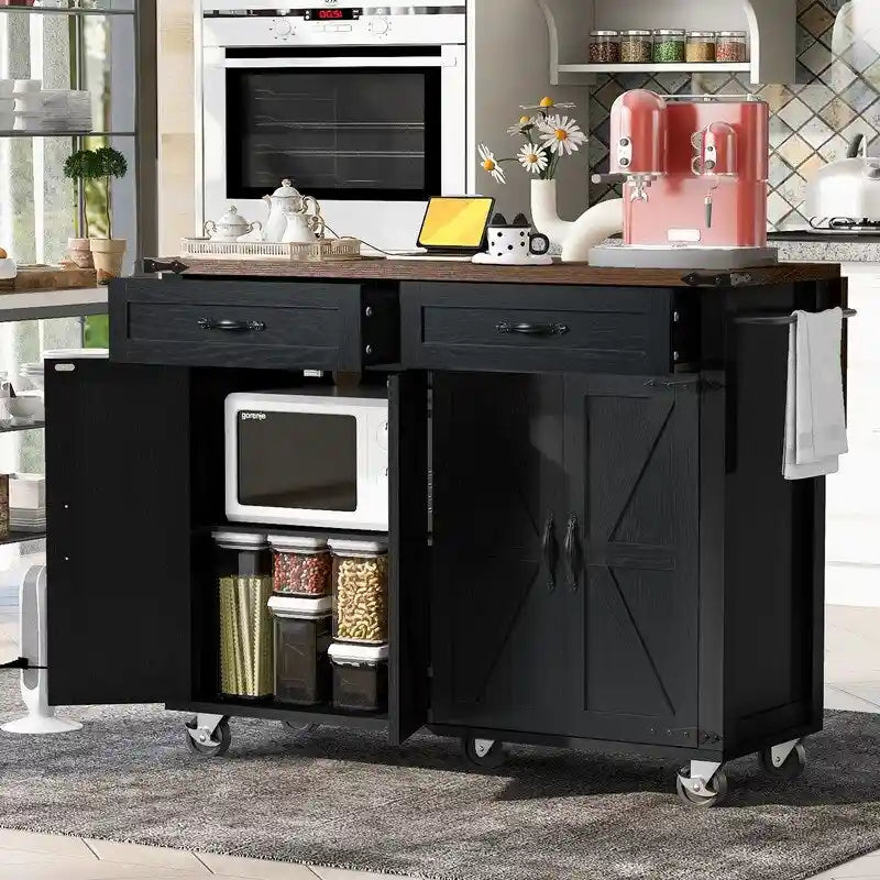 Îlot de cuisine avec prise électrique et abattant