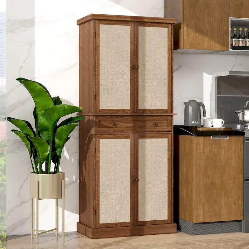 Meuble de rangement 4 portes avec 1 tiroir et 4 étagères réglables