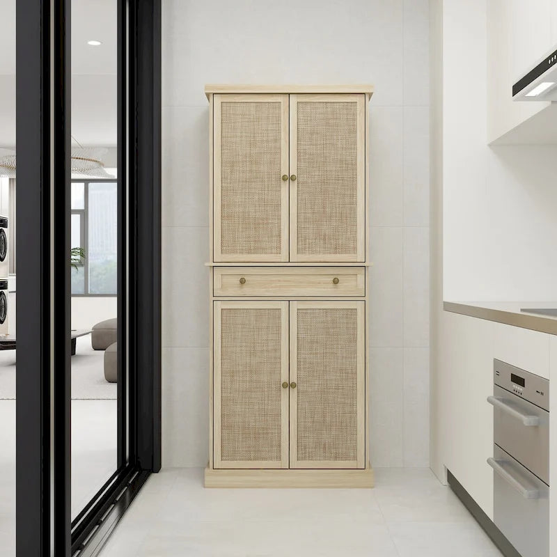 Meuble de rangement 4 portes avec 1 tiroir et 4 étagères réglables