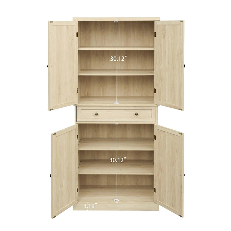 Meuble de rangement 4 portes avec 1 tiroir et 4 étagères réglables