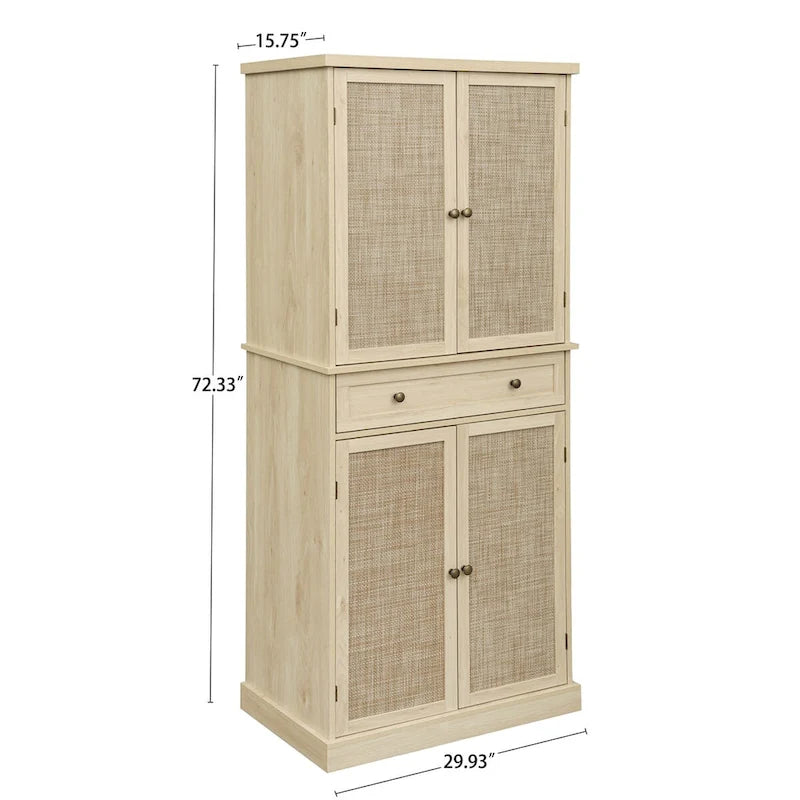 Meuble de rangement 4 portes avec 1 tiroir et 4 étagères réglables