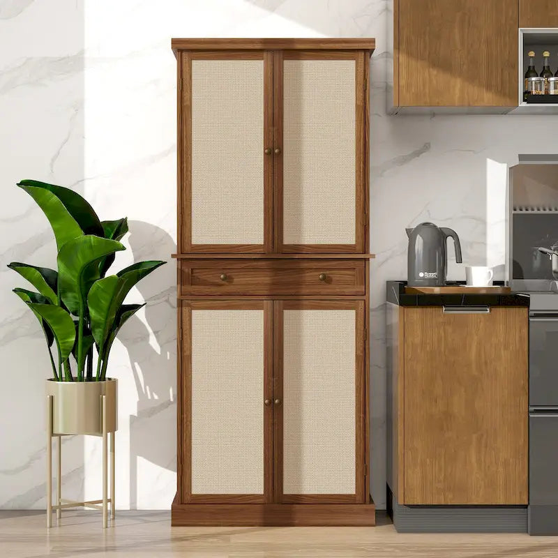Meuble de rangement 4 portes avec 1 tiroir et 4 étagères réglables
