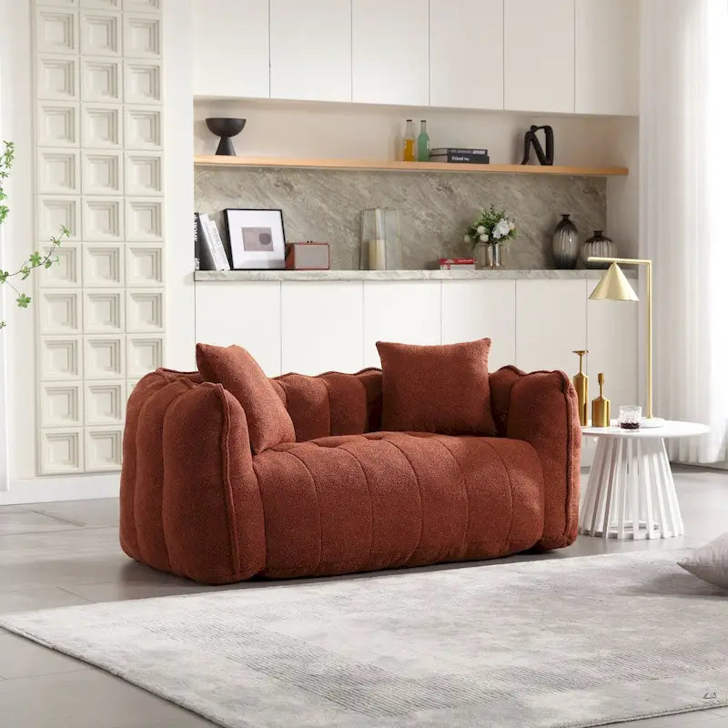 Grand pouf géant avec cœur en mousse – Canapé inclinable deux places pour salon