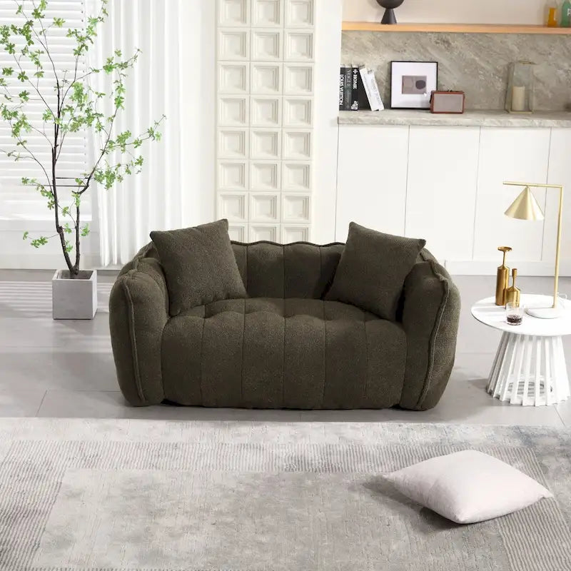 Grand pouf géant avec cœur en mousse – Canapé inclinable deux places pour salon