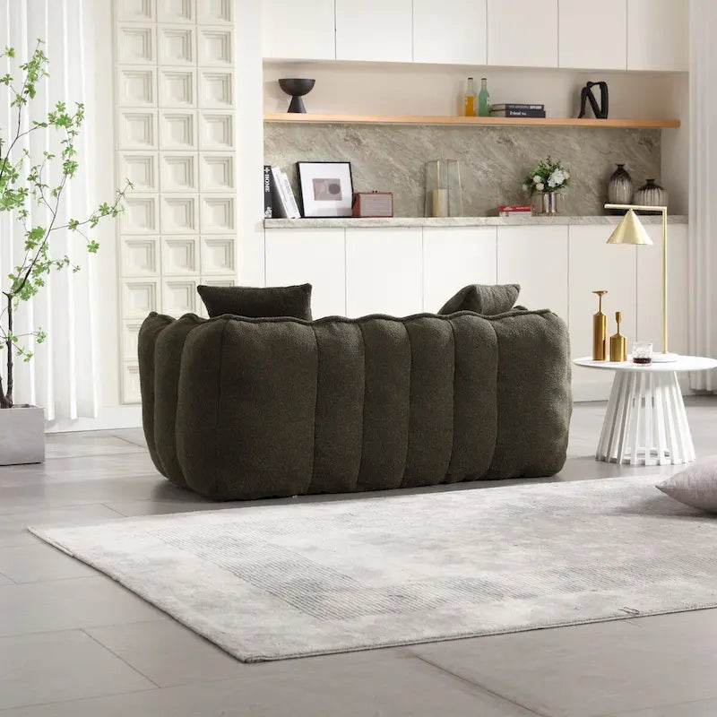 Grand pouf géant avec cœur en mousse – Canapé inclinable deux places pour salon