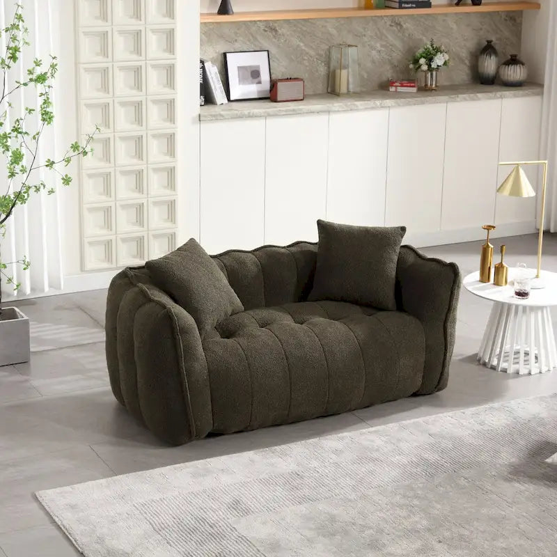 Grand pouf géant avec cœur en mousse – Canapé inclinable deux places pour salon