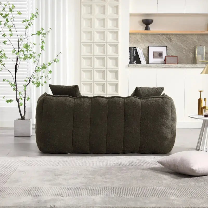 Grand pouf géant avec cœur en mousse – Canapé inclinable deux places pour salon