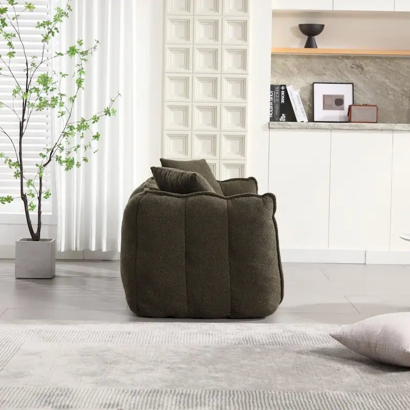 Grand pouf géant avec cœur en mousse – Canapé inclinable deux places pour salon