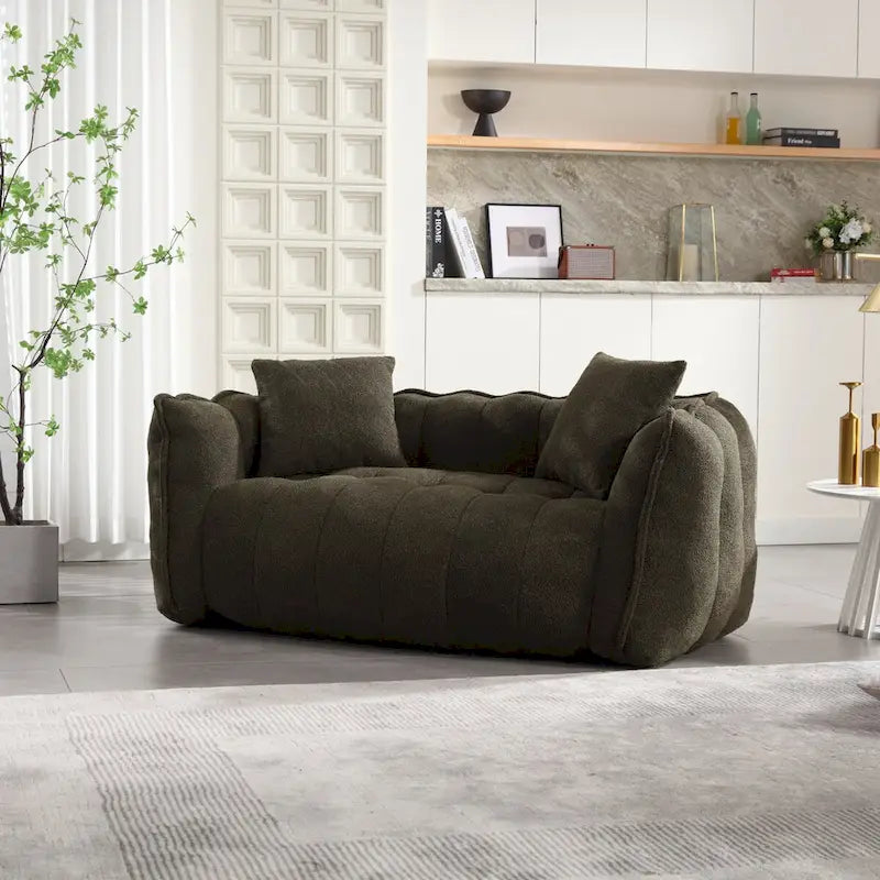 Grand pouf géant avec cœur en mousse – Canapé inclinable deux places pour salon