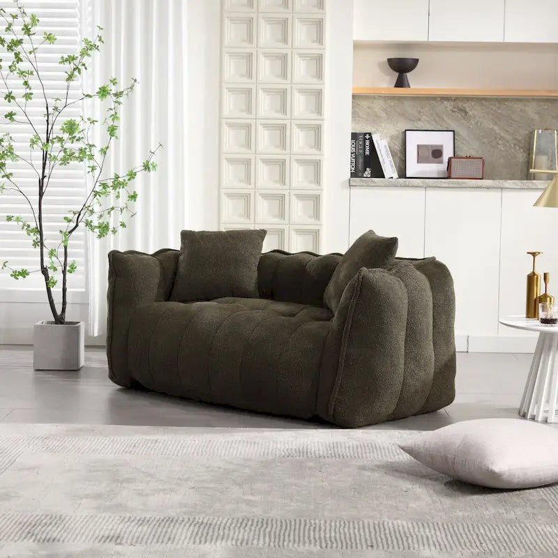 Grand pouf géant avec cœur en mousse – Canapé inclinable deux places pour salon