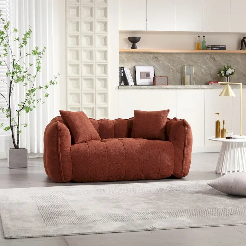 Grand pouf géant avec cœur en mousse – Canapé inclinable deux places pour salon