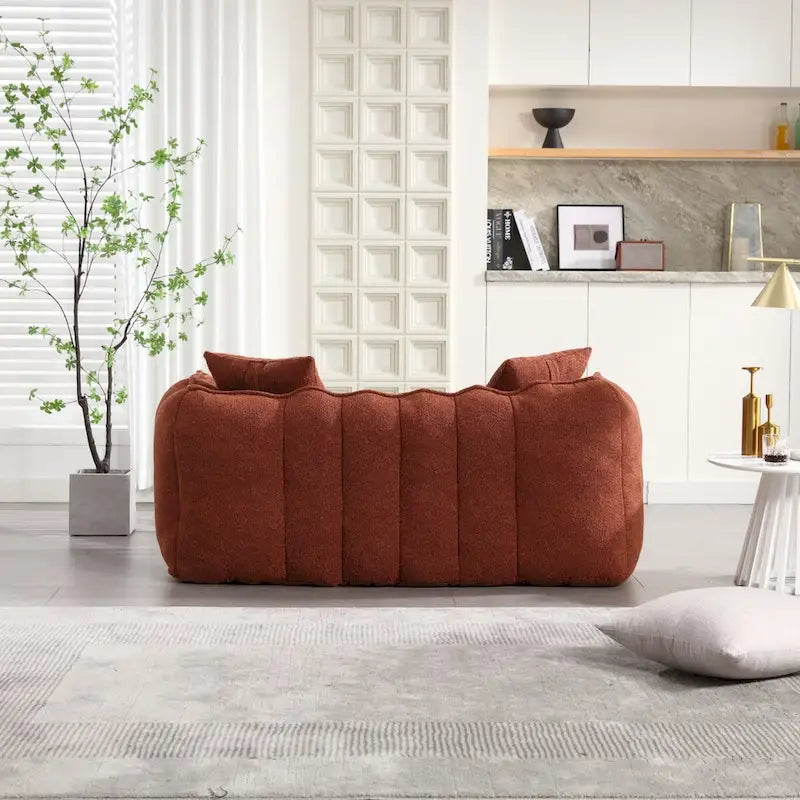 Grand pouf géant avec cœur en mousse – Canapé inclinable deux places pour salon