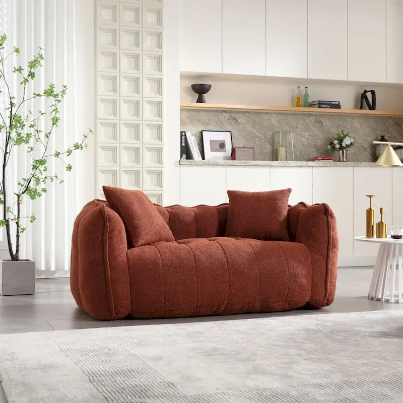 Grand pouf géant avec cœur en mousse – Canapé inclinable deux places pour salon