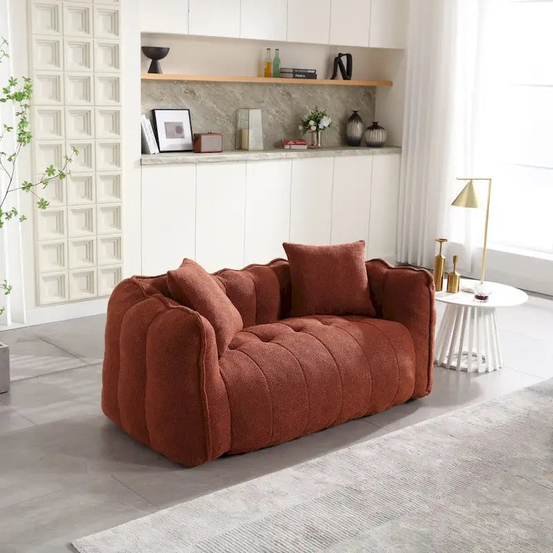 Grand pouf géant avec cœur en mousse – Canapé inclinable deux places pour salon