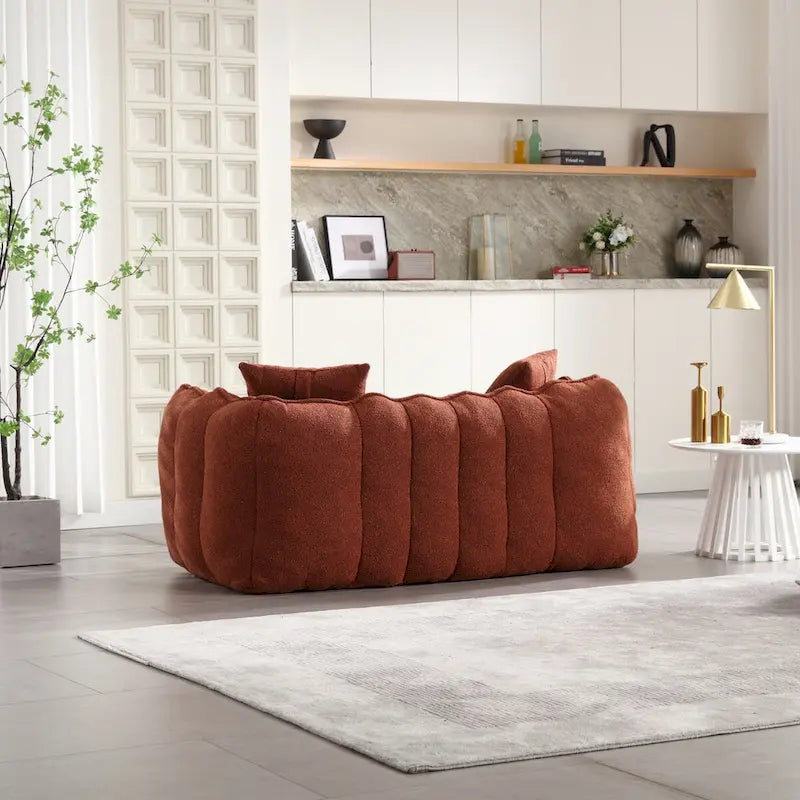 Grand pouf géant avec cœur en mousse – Canapé inclinable deux places pour salon