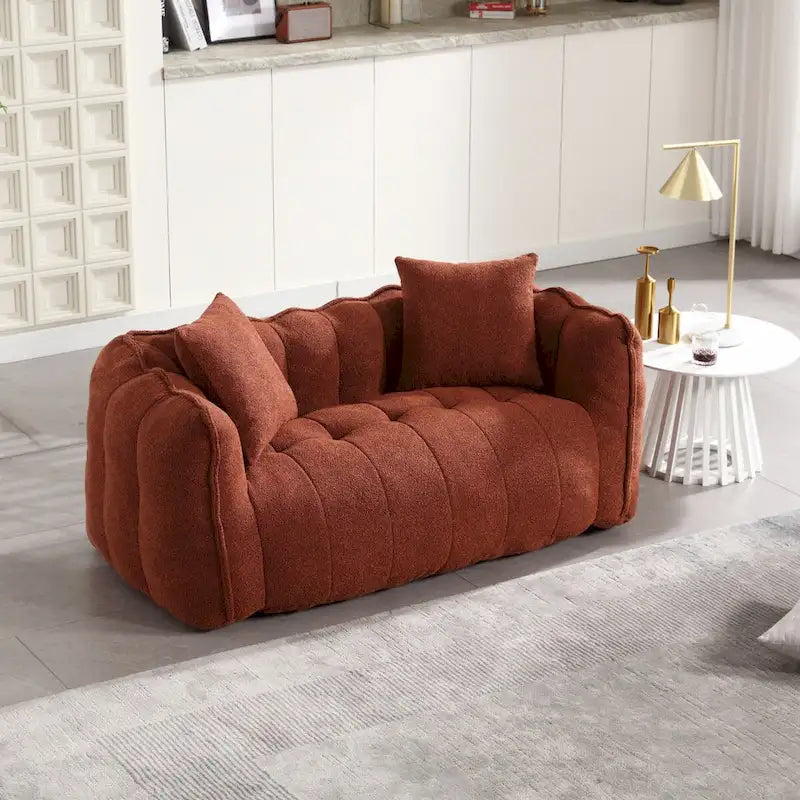 Grand pouf géant avec cœur en mousse – Canapé inclinable deux places pour salon