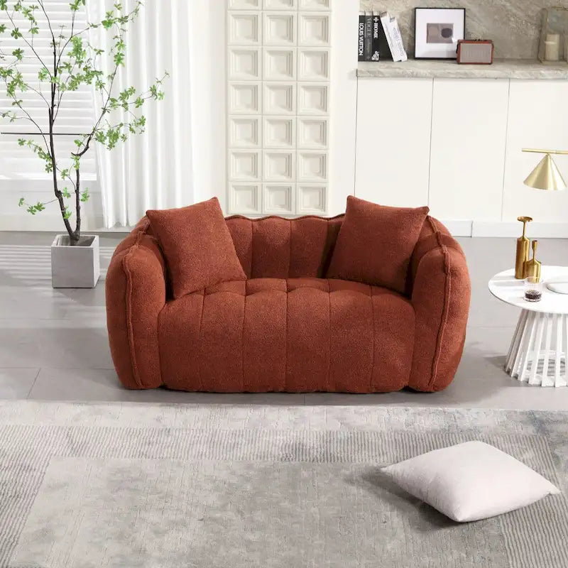 Grand pouf géant avec cœur en mousse – Canapé inclinable deux places pour salon
