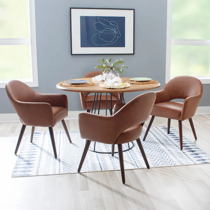 Table à manger ronde avec piètement en métal noir - Noir
