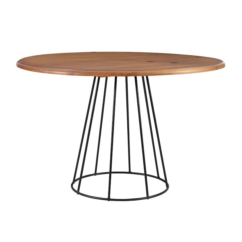 Table à manger ronde avec piètement en métal noir - Noir