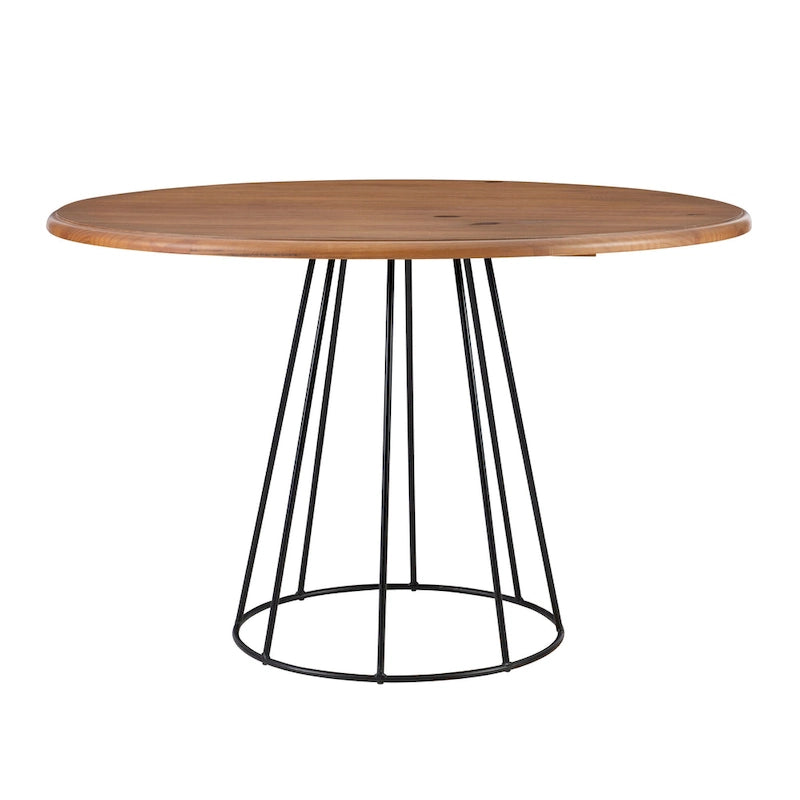 Table à manger ronde avec piètement en métal noir - Noir