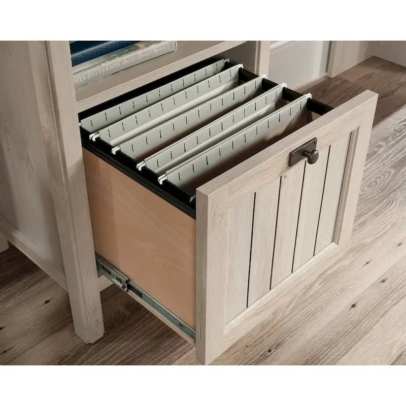 Bureau d'angle informatique avec tiroir de classement et rangement